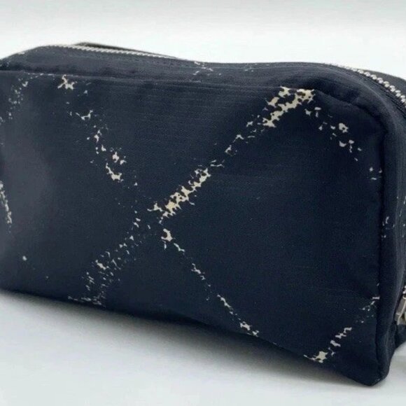 Auth Chanel Old Travel Line Nylon Black Accessory Pouch - Picture 1 of 12